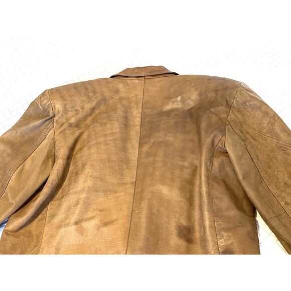 Winlit tan/brown vintage genuine leather jacket Blazer Vintage 80s/90s - Picture 16 of 16